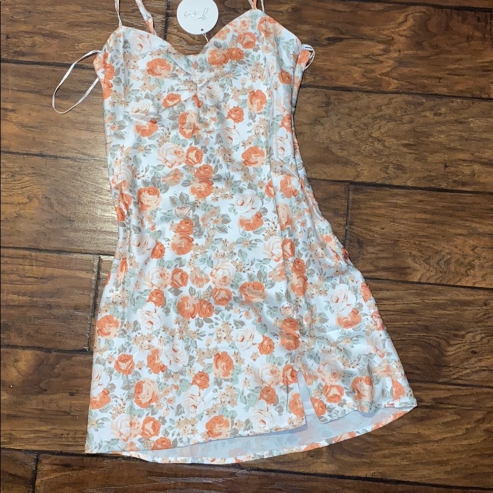 Floral silk slip dress